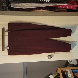 Deep burgundy ankle dress pants